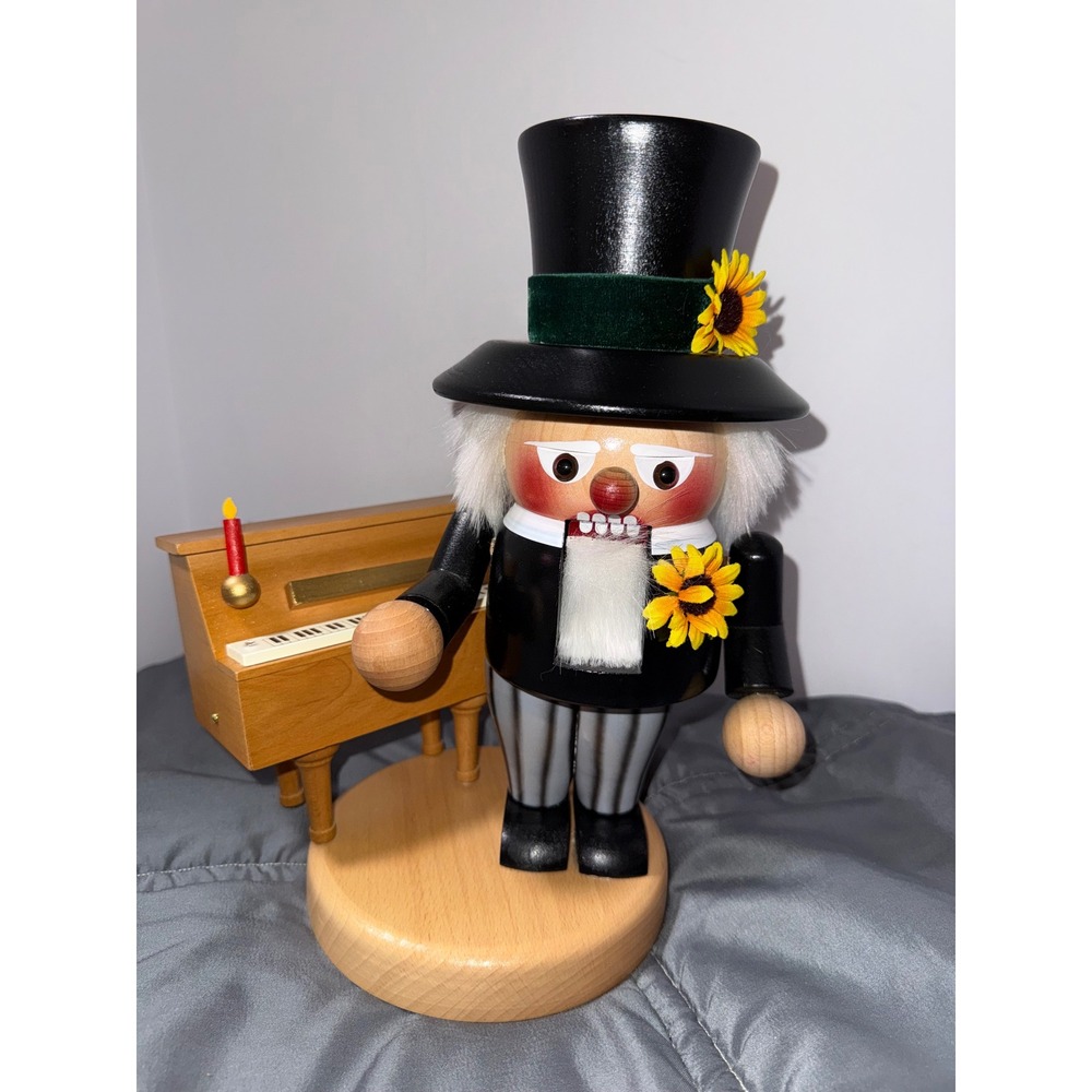 Steinbach Nutcracker Pianist with Piano Sankyo Music Box Germany 12 Inch Wood